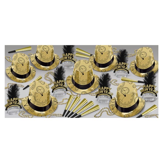 Beistle Gold & Black New Year Times Party Favor for 50
